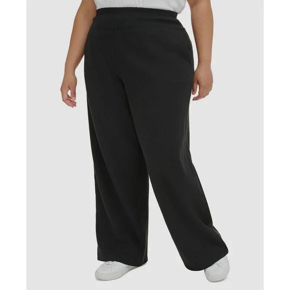Calvin Klein Women's Black Wide Leg High-Waisted Sweatpant Pants Plus Size 2X - Picture 3 of 3